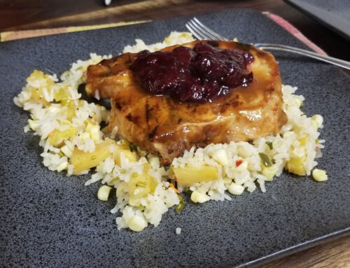 Marinated Pork Chops with Plum Chutney