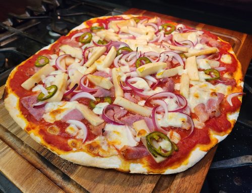Ham, Pickled Apple, and Onion Pizza